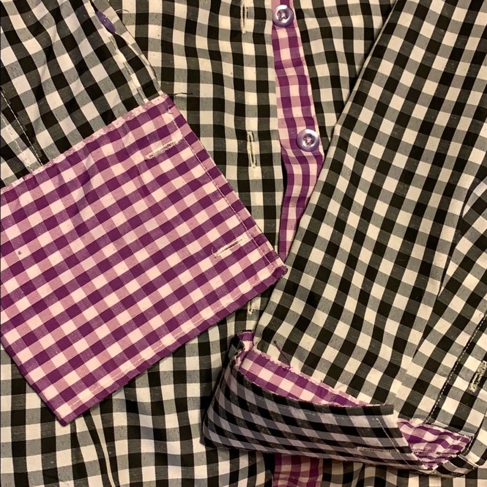Black & white checkered button down - Picture 3 of 3